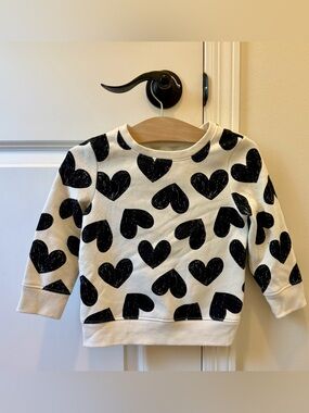 Cat and Jack Heart Print Crewneck Sweatshirt - 2T